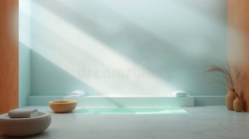 Stanza termale e contemporanea con aria leggera naturale generata. royalty illustrazione gratis