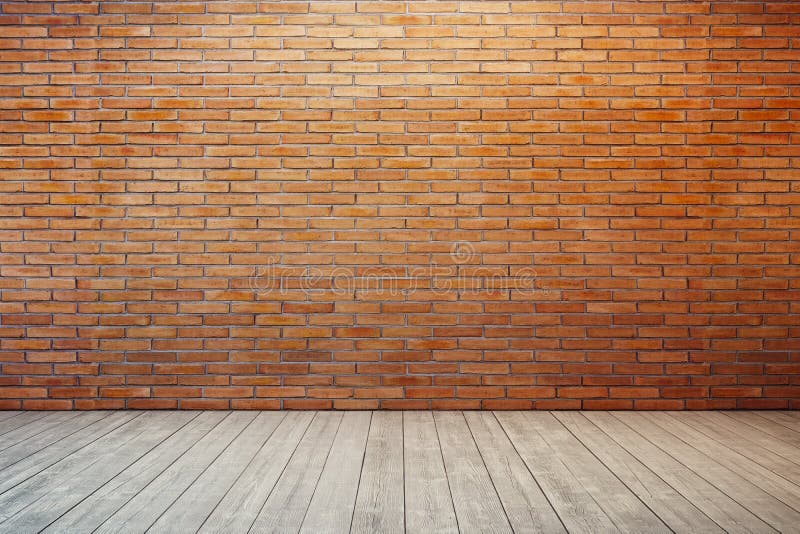 Stanza vuota con il muro di mattoni rosso immagine stock libera da diritti