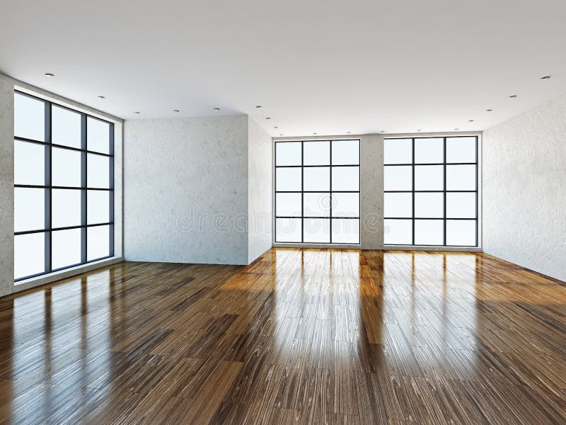 Stanza Vuota Con Le Finestre Illustrazione di Stock Illustrazione di