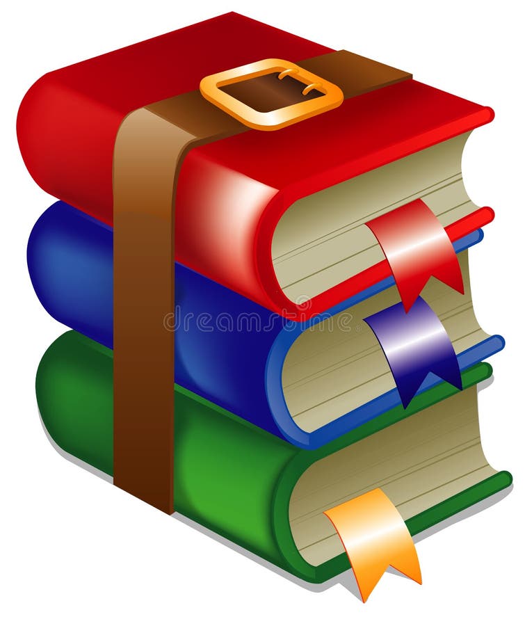 Stapel boeken die aan een riem worden verbonden royalty-vrije illustratie Stapel boeken die aan een riem worden verbonden royalty-vrije illustratie