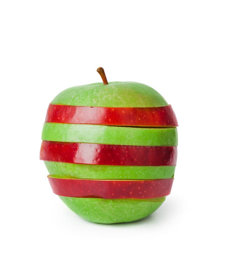 Stapel gesneden appelen stock fotografie