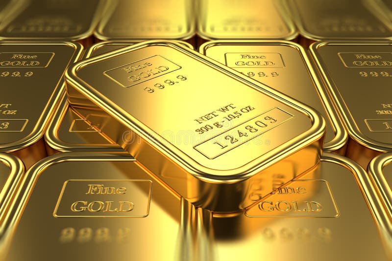 Gold bars and Financial concept. Gold bullion stack. Set of gold bars ...