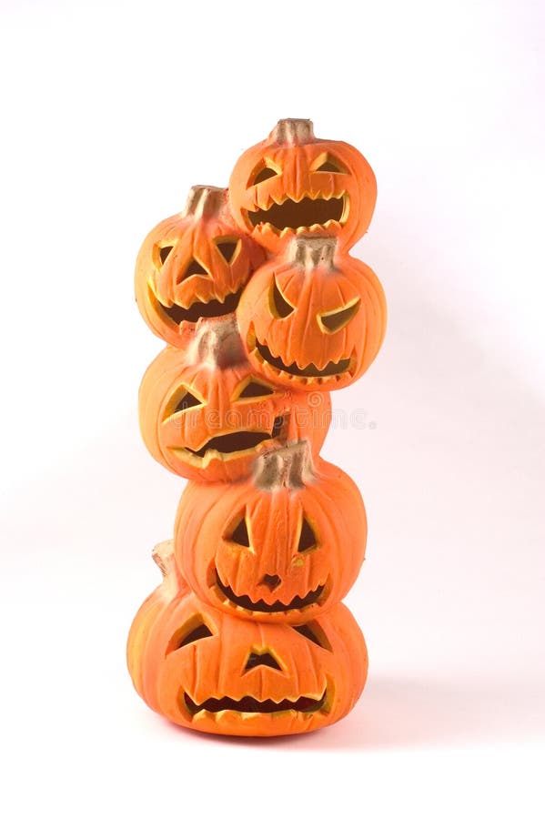 Download Stapel Jack-O-Laternen stockbild. Bild von gesichter, geschnitzt - 27855