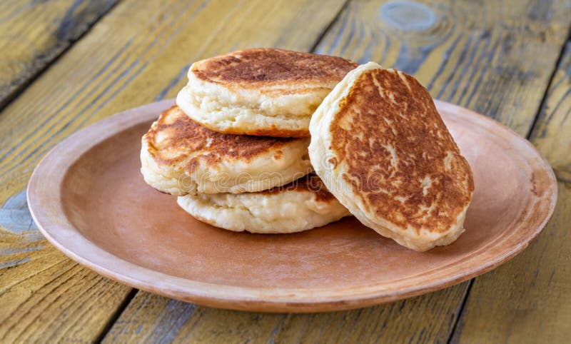 Stapel ricotta pancakes royalty-vrije stock foto