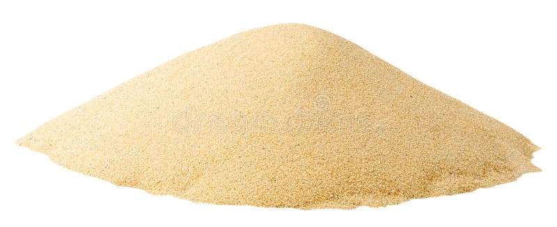 Geïsoleerde zandhoop stock afbeeldingen