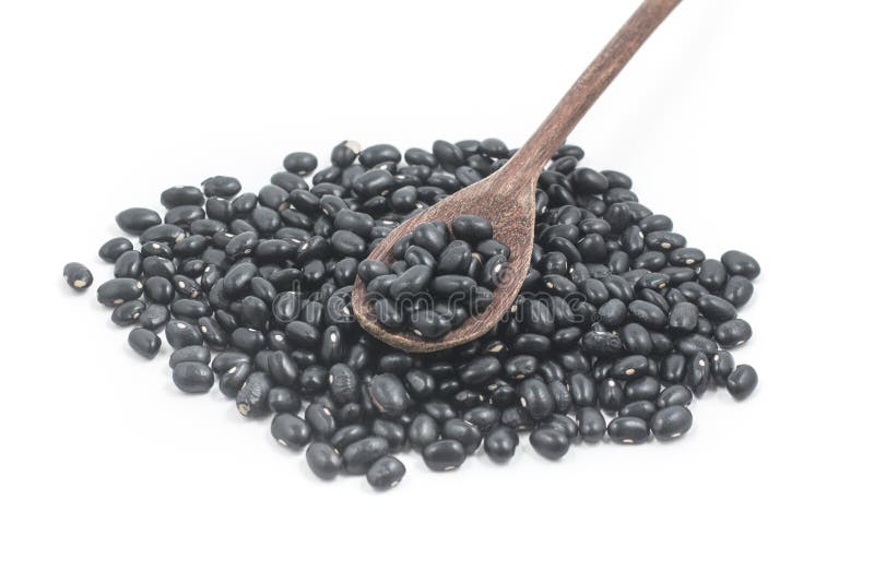 Stapel van zwarte bonen stock foto's