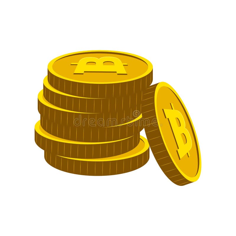 Stapel von goldenen bitcoins vektor abbildung Stapel von goldenen bitcoins vektor abbildung
