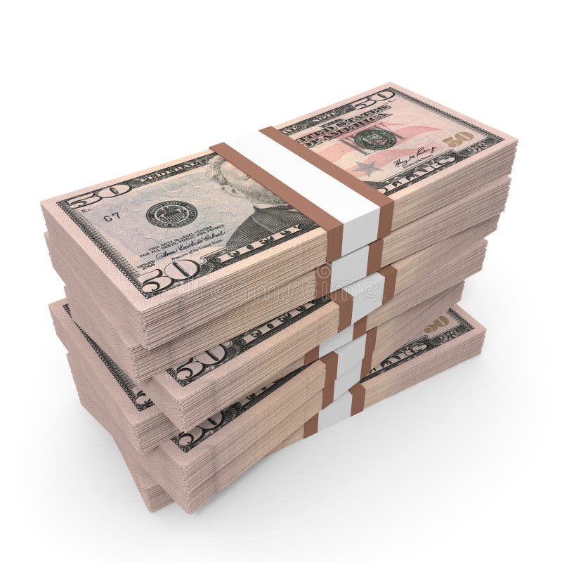 Stapels van Geld Vijftig Dollars vector illustratie Stapels van Geld Vijftig Dollars vector illustratie