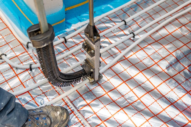 Staple Tacker Gun for Underfloor Heating Pipes Stock Image Image of