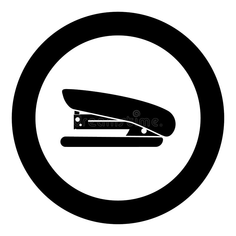 Stapler icon black color in circle