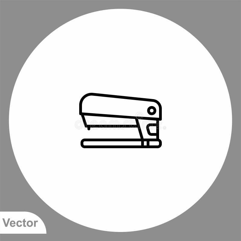 Stapler Vector Icon Sign Symbol Stock Vector Illustration of metal