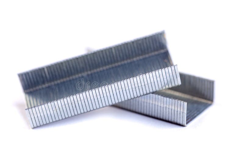 Staples for Staple Gun Isolated on White Background Stock Photo Image