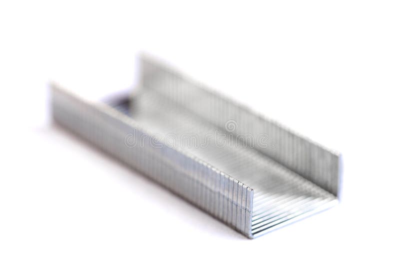 Staples for Staple Gun Isolated on White Background Stock Photo Image
