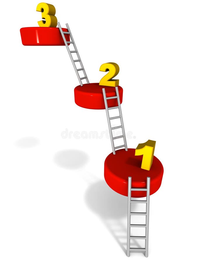 Stappen één twee drie vector illustratie Stappen één twee drie vector illustratie