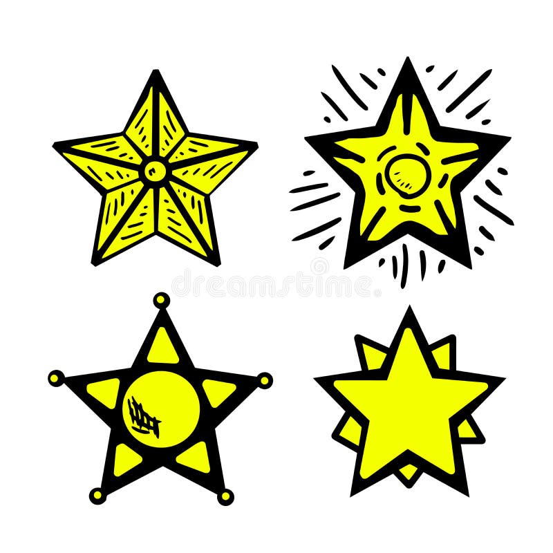 Set doodle stars stock vector. Illustration of fabric - 154976887