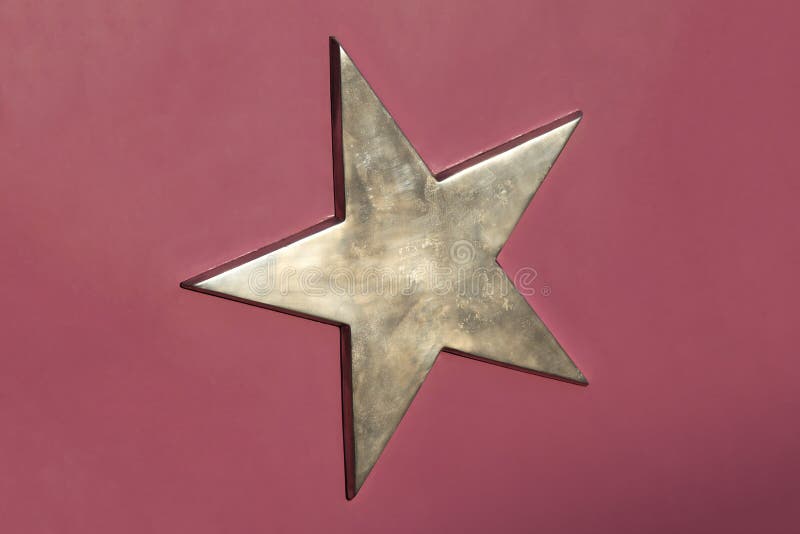 Goden 3d pentagram star at purple background. Decagon stock images, royalty-free photos and pictures