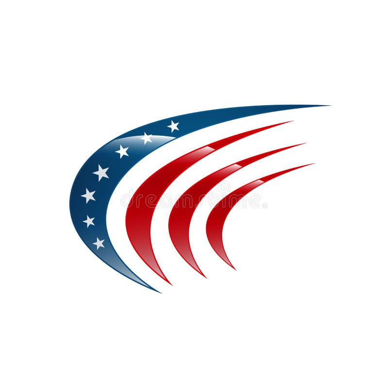 Star american și dungi ne steguleț elementele de design ale siglei semnalului vector illustration