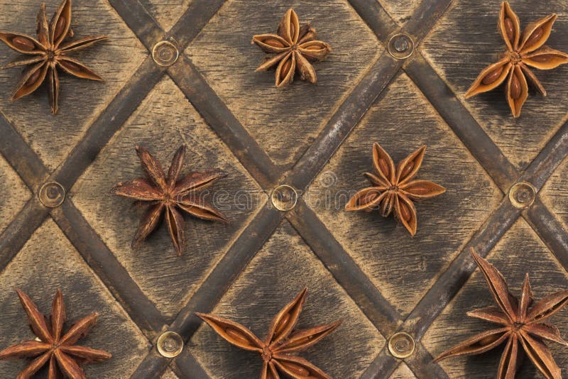 Star anise on old wood