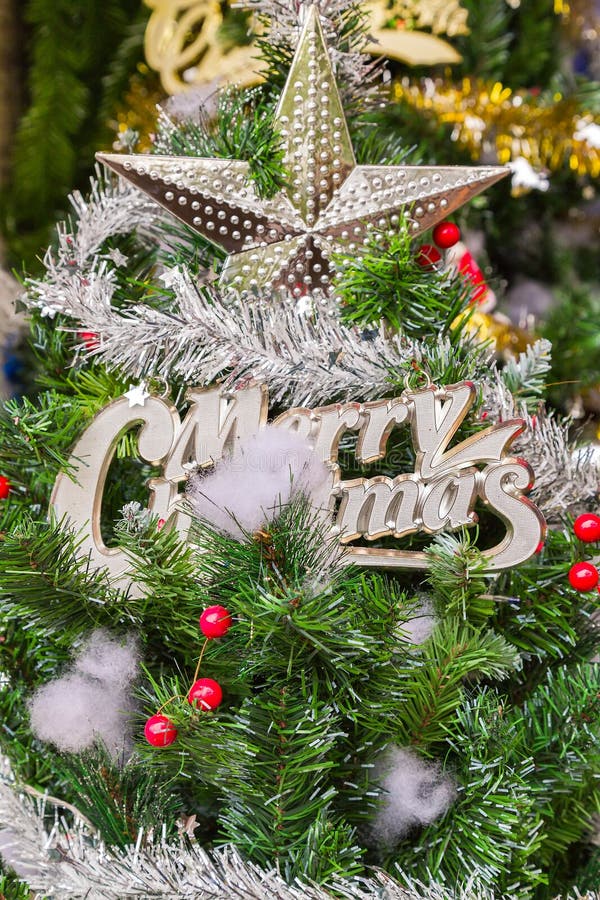 Star on christmas tree stock image. Image of decorative 57753527