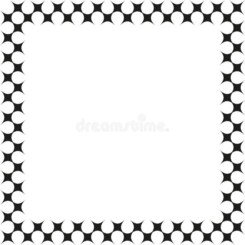 Star circle border. Dotted ring frame. Monochrome Vector edge. Repeating hole band. royalty free illustration