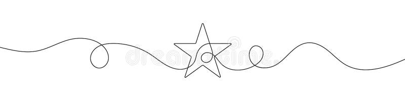 Star in continuous line drawing style. Line art star icon. Abstract background royalty free illustration