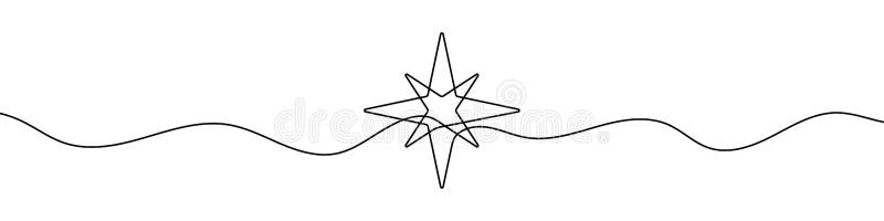 Star in continuous line drawing style. Line art star icon. Abstract background royalty free illustration
