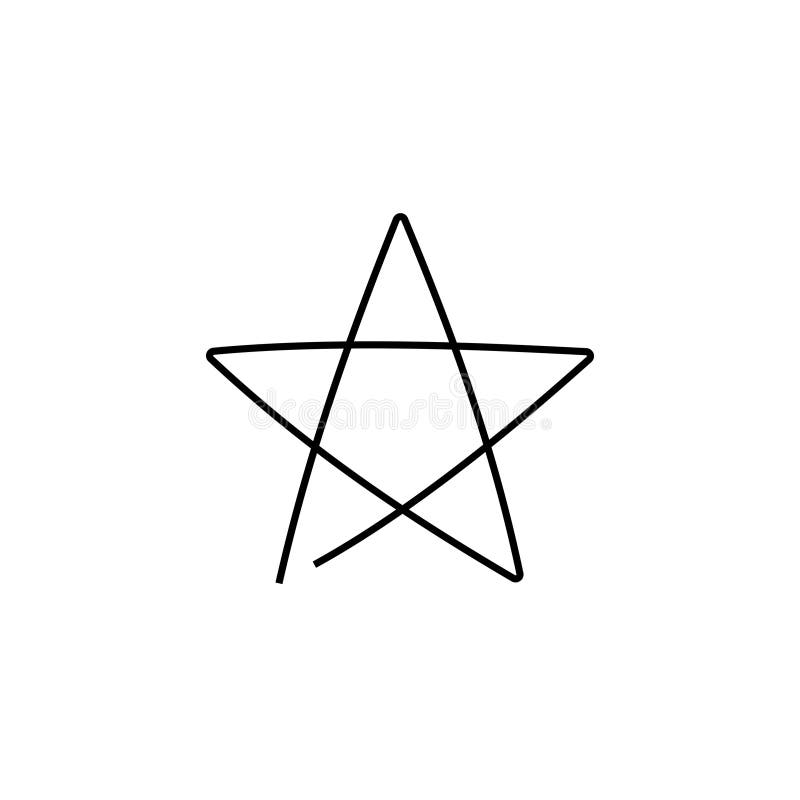 Star continuous line vector icon royalty free illustration