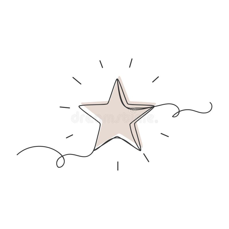 Star continuous one line art shape isolated vector illustration royalty free illustration