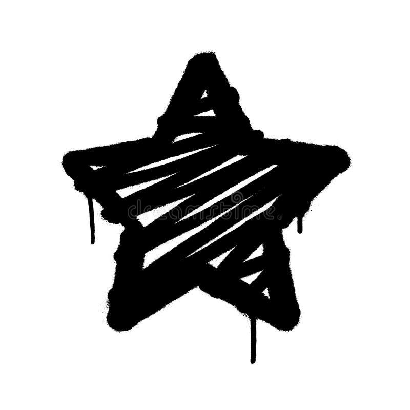 Star graffiti spray banner. Graphic spray paint frame on transparent background royalty free illustration