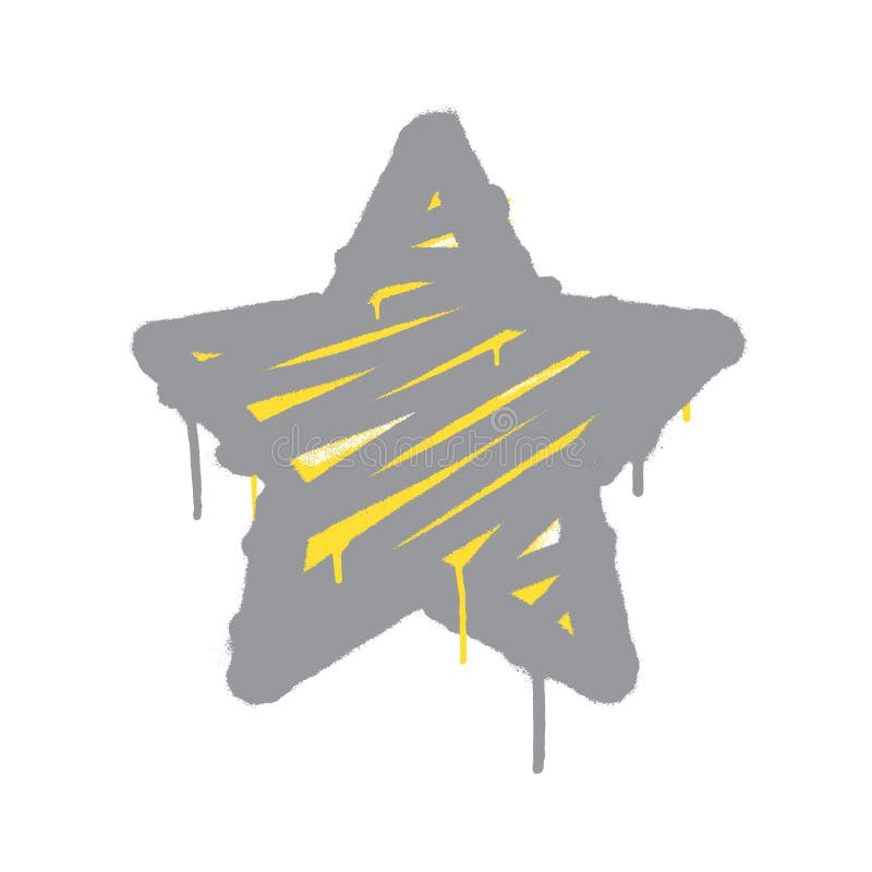 Star graffiti spray banner. Graphic spray paint frame on transparent background royalty free illustration