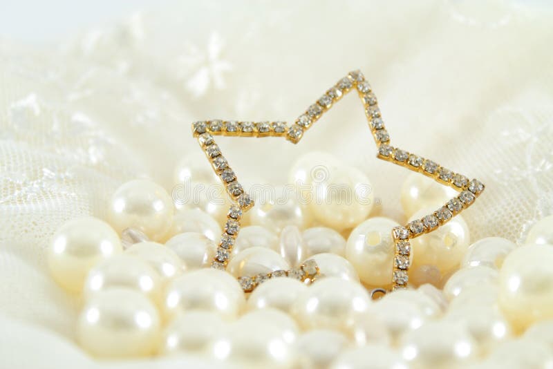 Star jewel in the white pearls. Star jewel in the white pearls