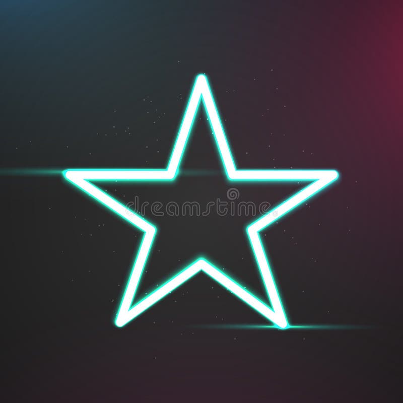 Star with Light Effects Form a Blue Glowing Frame on Dark Background ...