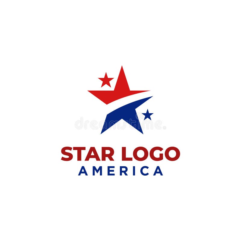 Star logo design with red and blue color vector illustration Star logo design with red and blue color vector illustration