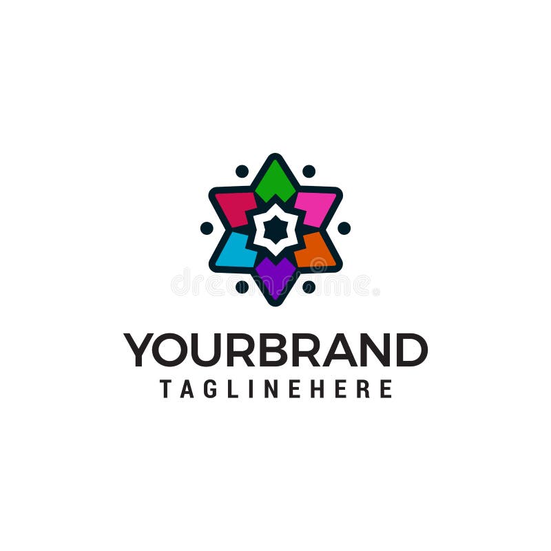 Star multicolor logo design concept template royalty free illustration Star multicolor logo design concept template royalty free illustration