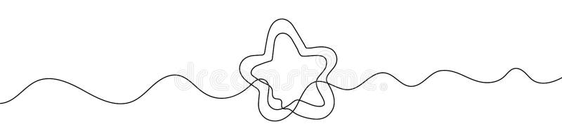 Star one line icon. One line drawing background. Continuous line drawing of star. Star linear icon royalty free illustration
