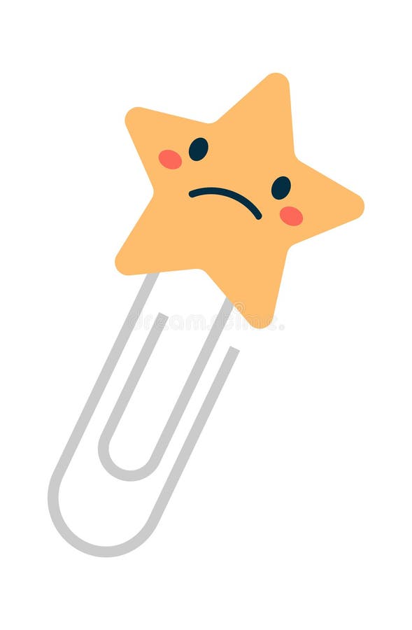 Star Paper Clip Character stock vector. Illustration of design 277517175