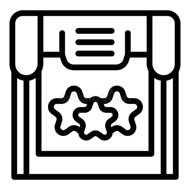 Star plotter icon outline vector. Printer format stock illustration