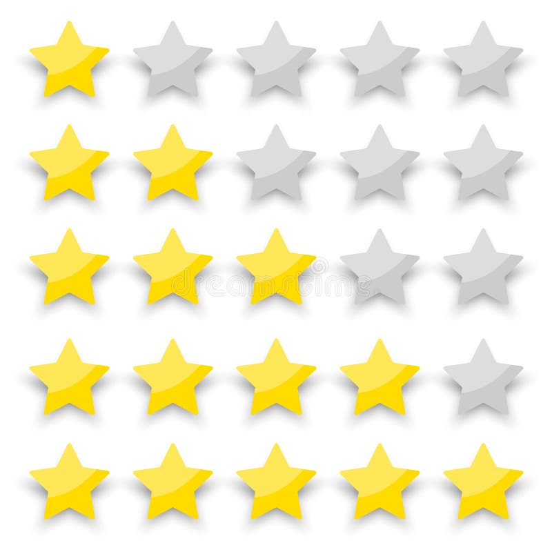 Star Rating Flat Illustration With Gold Star Rating Vector