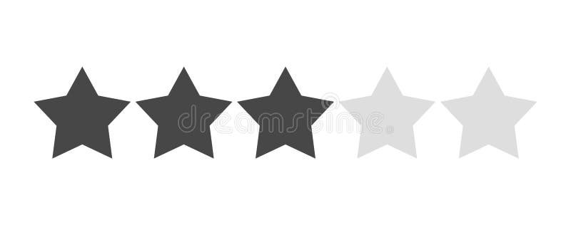 Star rating vector isolated. Black star shape. Quality of service.