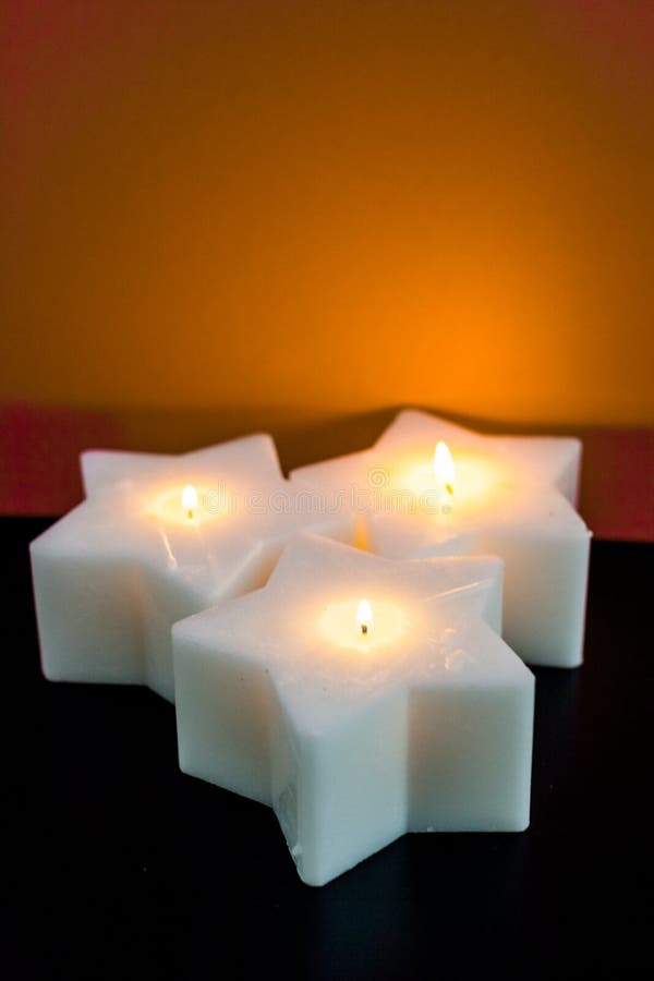 Star shaped candles stock image. Image of yellow, christmas 24225101