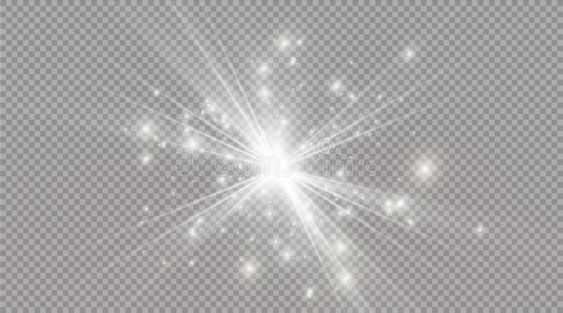 Star on a transparent background,light effect,vector illustration. burst with sparkles. stock illustration