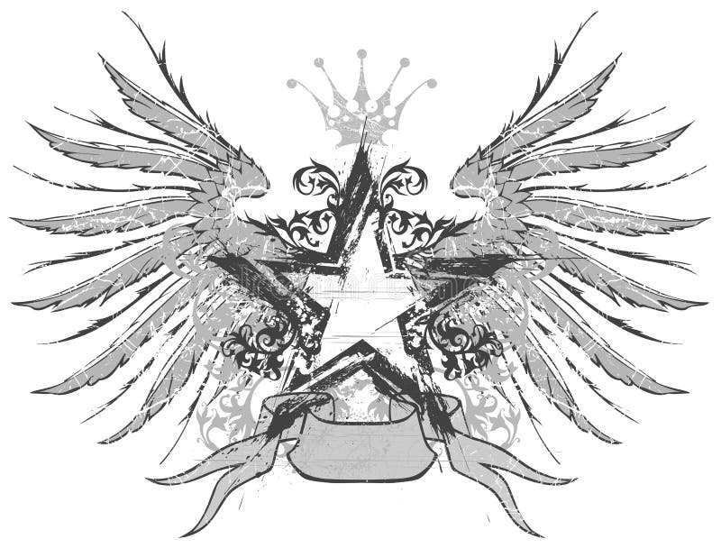 Star & wings emblem stock illustration. Illustration of feathers - 7801248