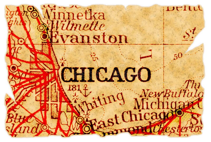 stara Chicago mapa fotografia royalty free stara Chicago mapa fotografia royalty free