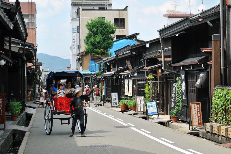 Stara Utrzymana Ulica (Takayama Japonia,) obrazy stock Stara Utrzymana Ulica (Takayama Japonia,) obrazy stock