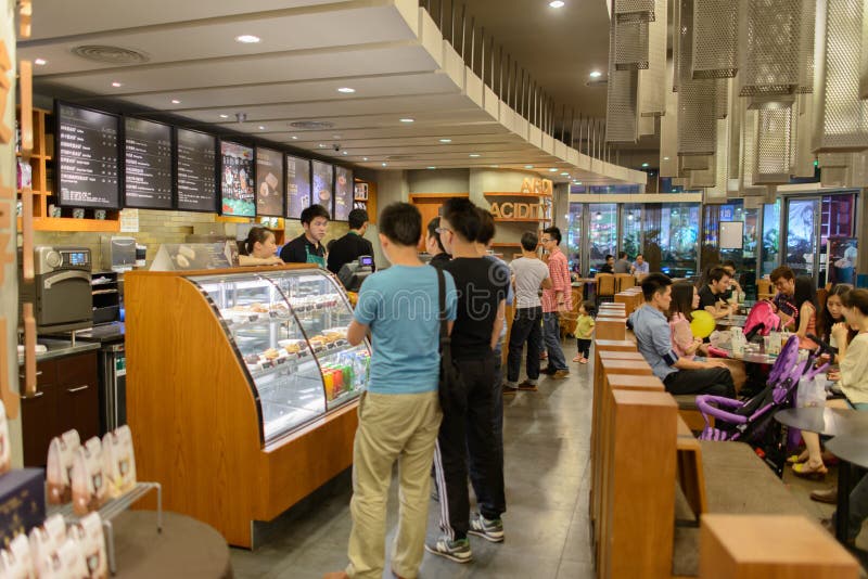 Starbucks Café interiör royaltyfria foton