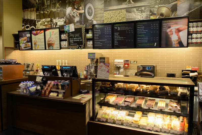 Starbucks Café interiör royaltyfri fotografi