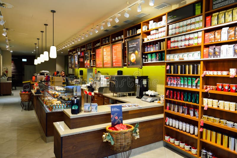 Starbucks Cafe interiör arkivbilder