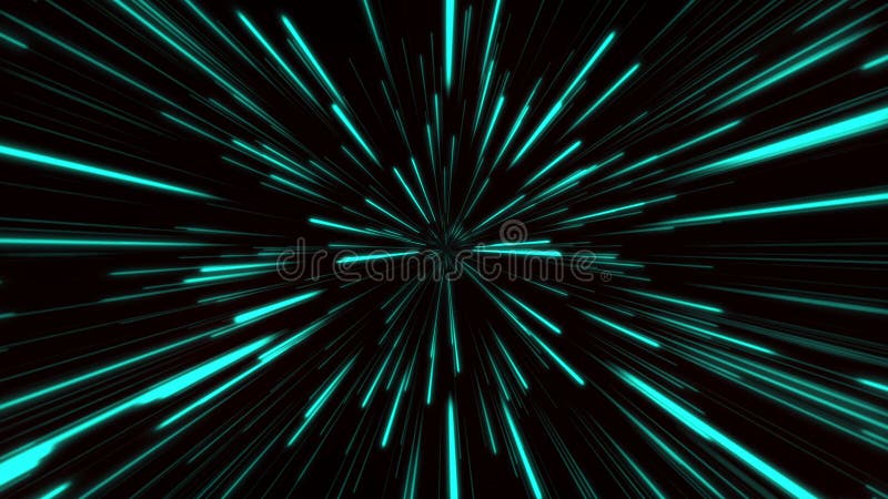 Starburst rays. Hyperspace jump. Explosion star. 4k animation of glowing lines stream. Futuristic background with blue luminous royalty free illustration