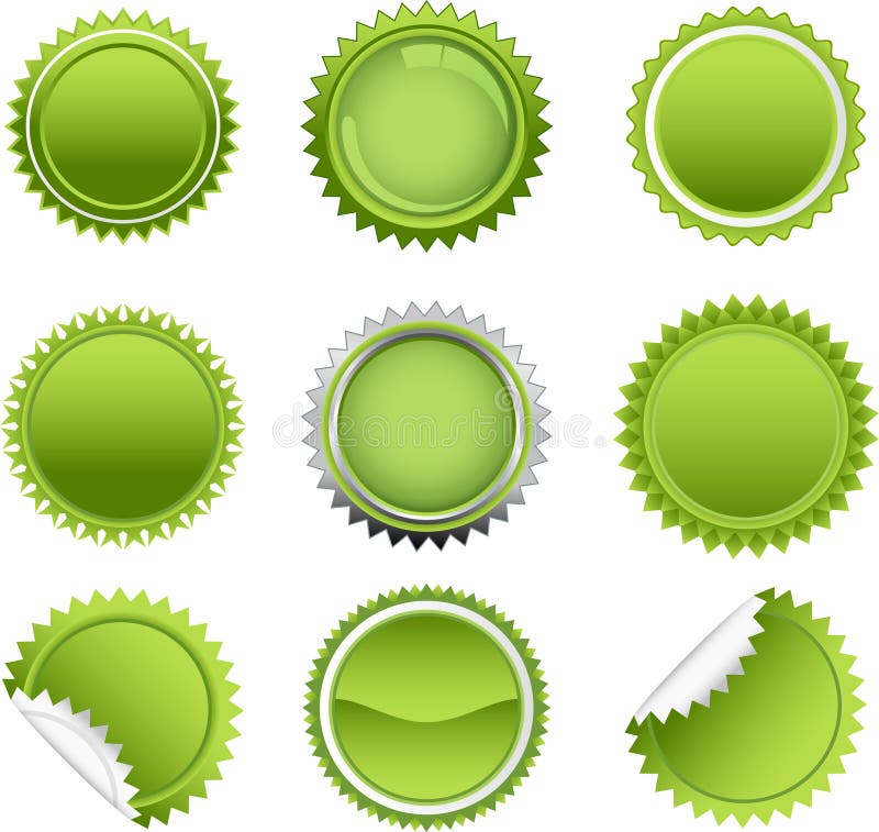 Starbursts verdes fijados libre illustration Starbursts verdes fijados libre illustration
