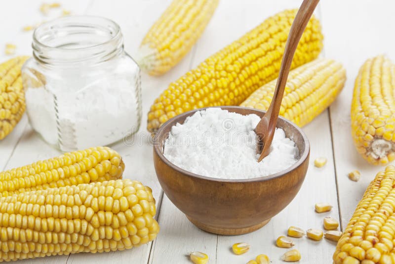Starch and corn cob stock photo. Image of white, yellow 199350726